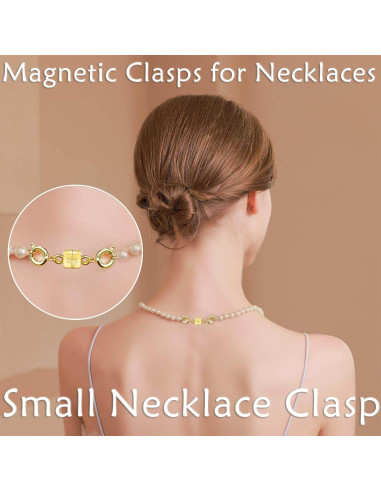 Cierres Magnéticos Dobles Qulltk 14K Oro y Plata 4 Pcs