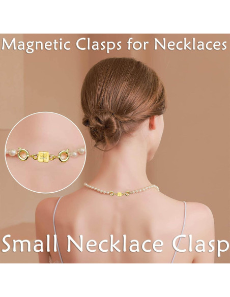 Cierres Magnéticos Dobles Qulltk 14K Oro y Plata 4 Pcs