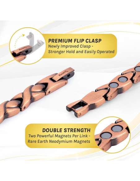 Tobillera Magnética de Cobre MagnetRX para Mujeres - 26.5 cm