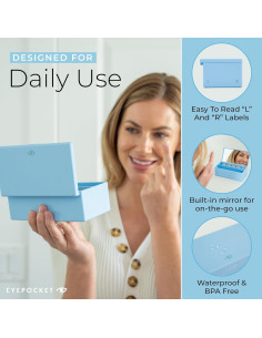 Estuche de Lentes de Contacto Diario DCLC Azul Claro 15x5x7cm 2