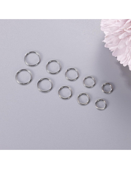 10 Piezas Aros Nasales Hipoalergénicos Acero Quirúrgico 6-10mm
