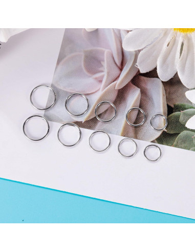 10 Piezas Aros Nasales Hipoalergénicos Acero Quirúrgico 6-10mm