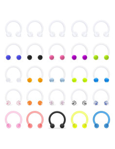 Retenedor de Septum Ftovosyo 16G 10mm 25 Piezas Hipoalergénico