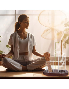 Soporte de Incienso 2 en 1 Hadwoer - Vidrio y Madera, 0.55 kg 2