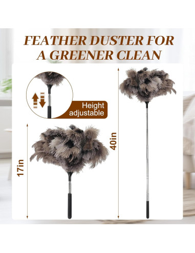 Plumero extensible de plumas de avestruz Ayzsdnh 101.6 cm