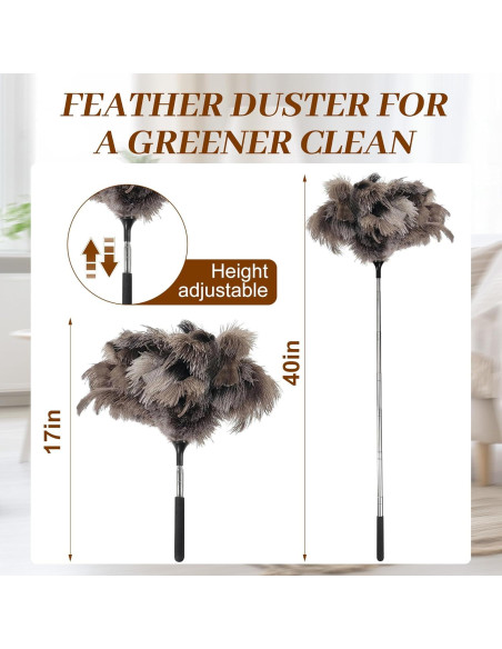 Plumero extensible de plumas de avestruz Ayzsdnh 101.6 cm