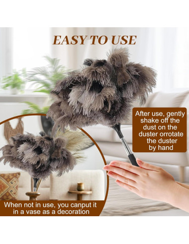 Plumero extensible de plumas de avestruz Ayzsdnh 101.6 cm