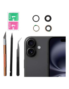 Reemplazo Lente Cristal Cámara Trasera iPhone 16 Plus Kit