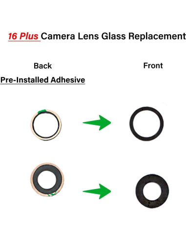 Reemplazo Lente Cristal Cámara Trasera iPhone 16 Plus Kit