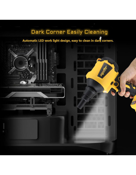 Soplador de Aire Inalámbrico Mellif 20V MAX 50,000 RPM Luz LED