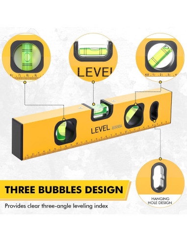 Conjunto de Niveles de Espíritu Kingdder 5 Piezas Aluminio