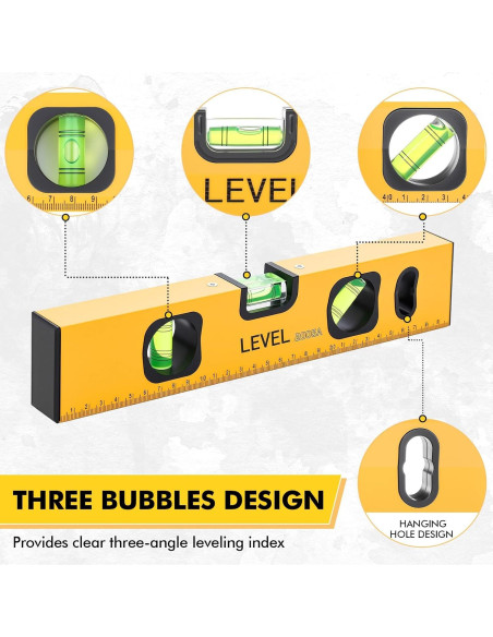 Conjunto de Niveles de Espíritu Kingdder 5 Piezas Aluminio