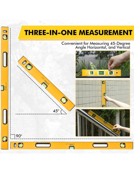 Conjunto de Niveles de Espíritu Kingdder 5 Piezas Aluminio