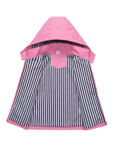 Chaqueta de Lluvia para Niños Rosa Sólido 7-8 Años Impermeable