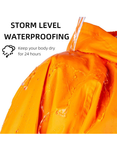 Abrigo de Lluvia Coralrain con Capucha Impermeable 15000mm