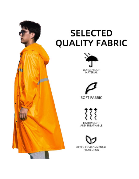Abrigo de Lluvia Coralrain con Capucha Impermeable 15000mm