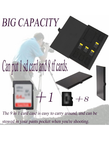 Funda Dura PCTC para Tarjetas de Memoria 9 en 1 - Aluminio Gris