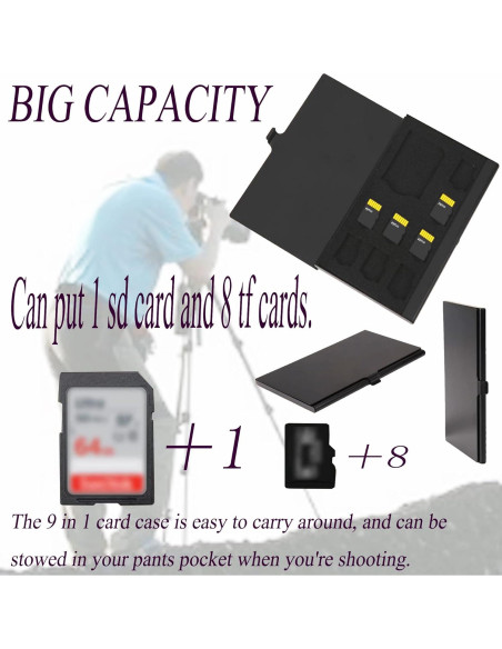 Funda Dura PCTC para Tarjetas de Memoria 9 en 1 - Aluminio Gris