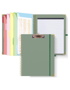 Carpeta con Portapapeles HAUTOCO Verde A4 con 10 Bolsillos