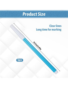 Paquete de 5 Marcadores de Tela Lavables Qianyu Azul 2