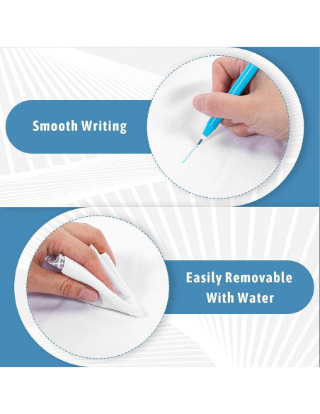 Paquete de 5 Marcadores de Tela Lavables Qianyu Azul