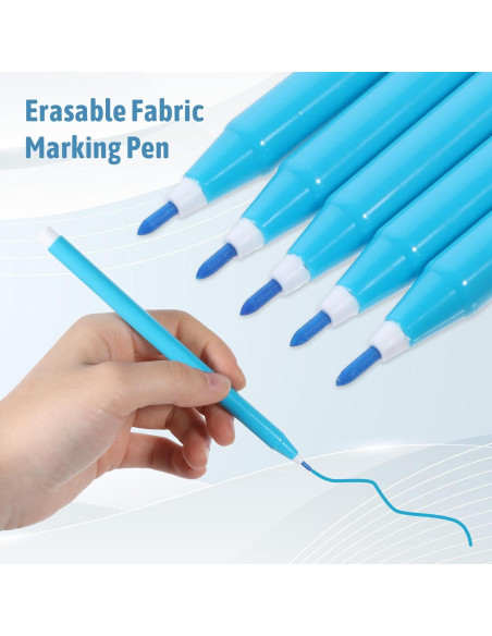 Paquete de 5 Marcadores de Tela Lavables Qianyu Azul