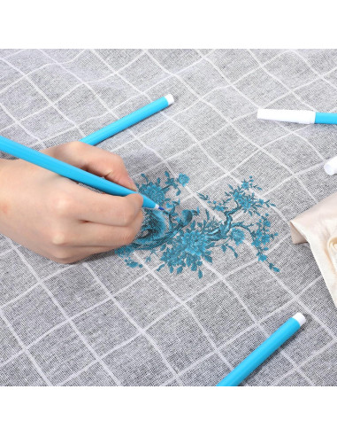 Paquete de 5 Marcadores de Tela Lavables Qianyu Azul