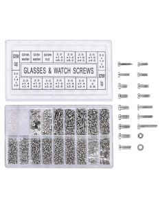 Kit de Tornillos de Acero Inoxidable Yosoo 1000 Pcs para Gafas y Relojes