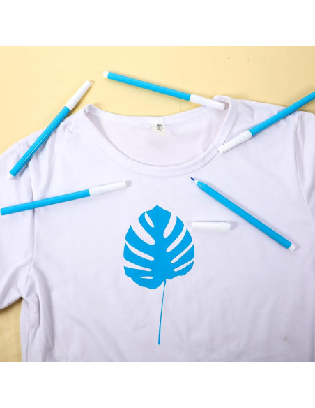 Paquete de 5 Marcadores de Tela Lavables Qianyu Azul