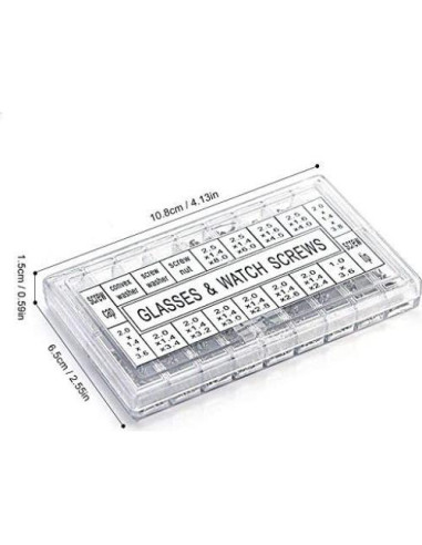 Kit de Tornillos de Acero Inoxidable Yosoo 1000 Pcs para Gafas y Relojes