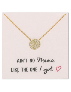 Collar de Disco A+O en Plata Esterlina con Baño de Oro 14K