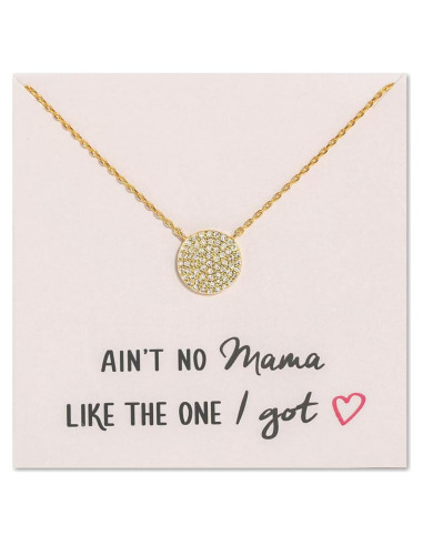 Collar de Disco A+O en Plata Esterlina con Baño de Oro 14K