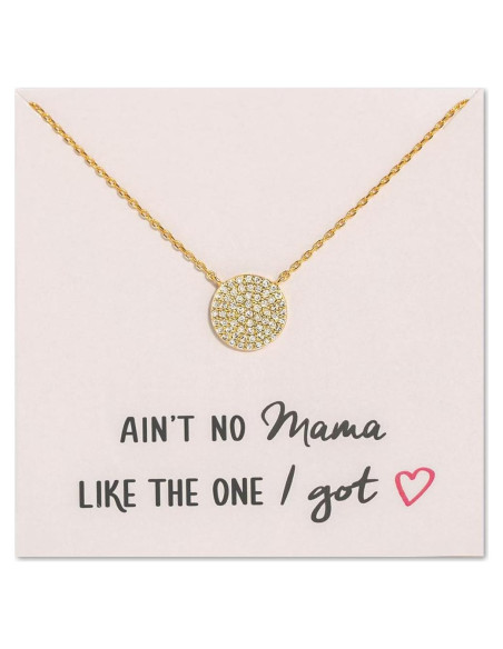 Collar de Disco A+O en Plata Esterlina con Baño de Oro 14K