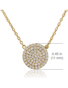 Collar de Disco A+O en Plata Esterlina con Baño de Oro 14K 2