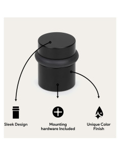 Tope de Puerta de Piso Mega Handles Negro Mate 3.81 cm 2