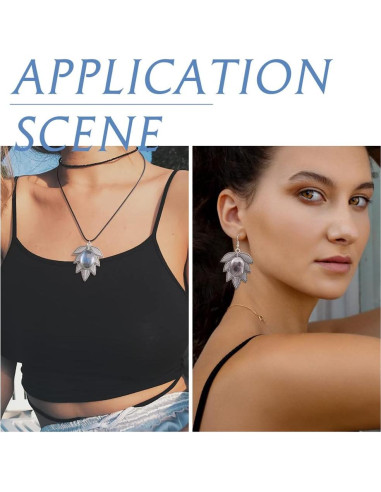 Set de Colgantes Bezel Pandahall 6 Piezas Hoja Plata Antigua 18x25mm