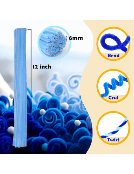 Juego de Limpiapipas Azul HARMOSO - 300 Piezas para Manualidades