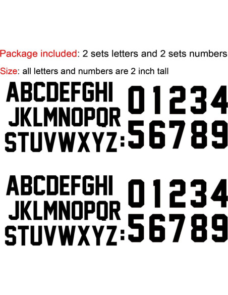 72 Piezas Letras y Números de Transferencia de Calor Fanbay