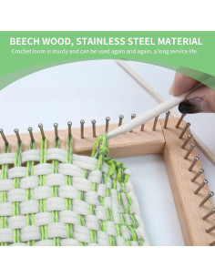 Telar de Tejer de Madera HERCHR 20x20 cm para DIY 2