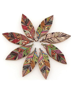 Botones de Madera Multicolor AKOAK 50 Pcs Hoja de Arce