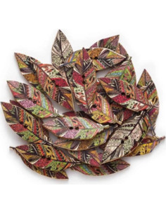 Botones de Madera Multicolor AKOAK 50 Pcs Hoja de Arce 2