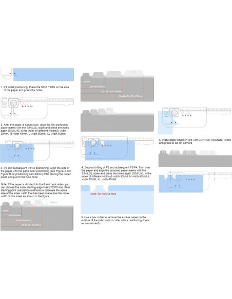 Perforador de Pestañas AYNEFY con 4 Tamaños de Etiquetas