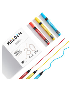 Marcadores Acrílicos MEEDEN 30 Colores Tinta Rápido Secado