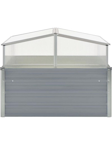 Invernadero de Acero Galvanizado Gris 100x100x85 cm con PC