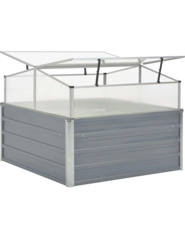 Invernadero de Acero Galvanizado Gris 100x100x85 cm con PC