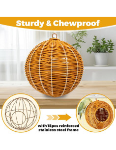 Nido colgante para aves Jevnd, acero inoxidable, marrón 2