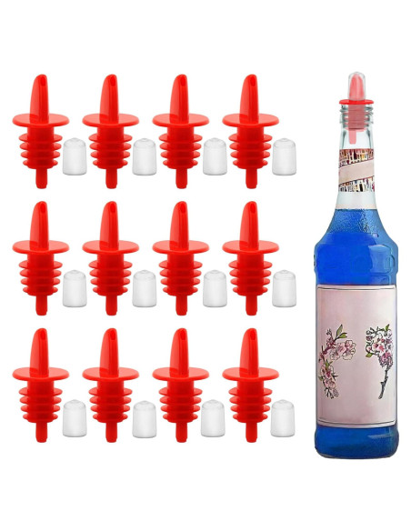 12 Vertedores de Botellas e 12 Cubiertas de Goma eispap