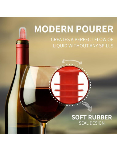 12 Vertedores de Botellas e 12 Cubiertas de Goma eispap