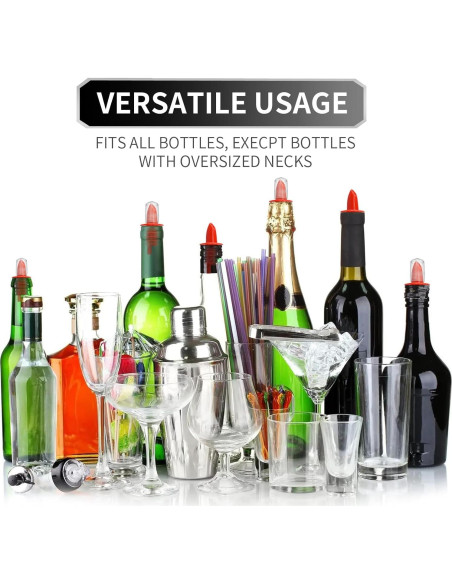 12 Vertedores de Botellas e 12 Cubiertas de Goma eispap