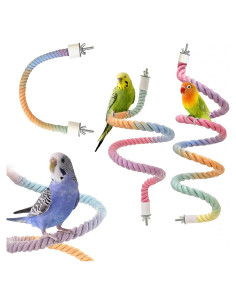 Perchas de Cuerda Colorida DINTSTYLE 3pcs para Aves 40-100cm